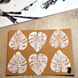 Cartes postales artisanales en linogravure // Motifs répétitifs