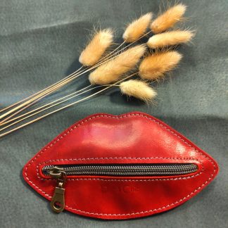Porte monnaie Bouche en cuir