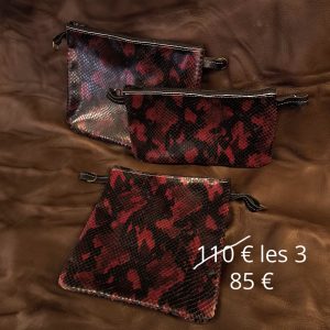 3 pochettes zippées