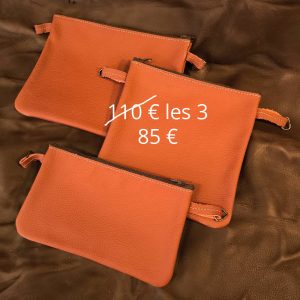 3 pochettes zippées